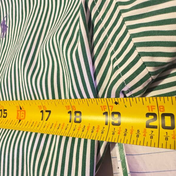 Ralph Lauren L Long Sleeve button up Green and white striped - Picture 5 of 5